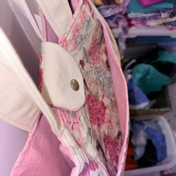 Canvas Shoulder Bag, Purse, Pocketbook, Handbag, Ethel Tote Bag, Pockets - Picture 3 of 8